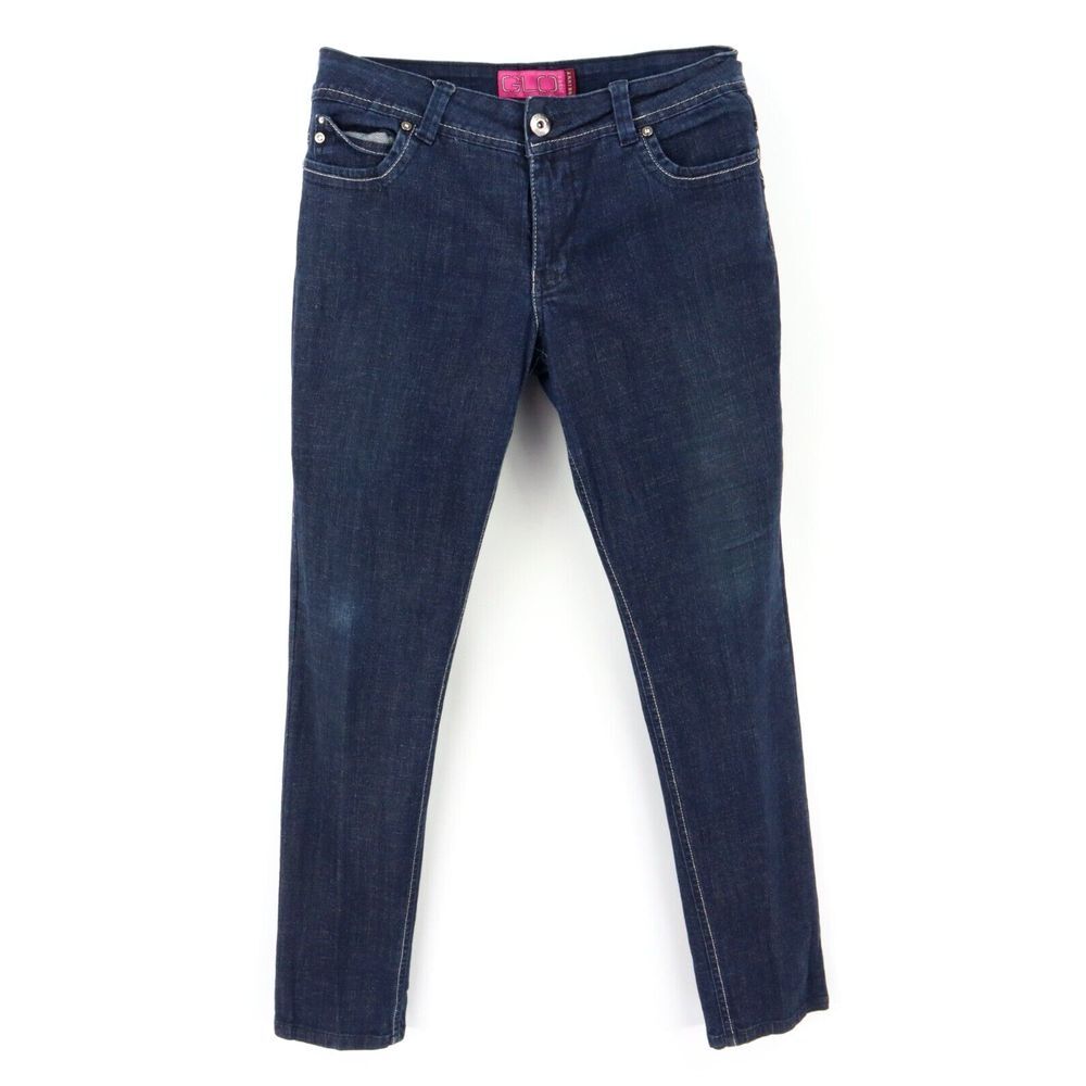 GLO Skinny‎ Jean Mid Rise Womens WAIST SIZE: 32 INCHES Dark Blue Stretch Denim